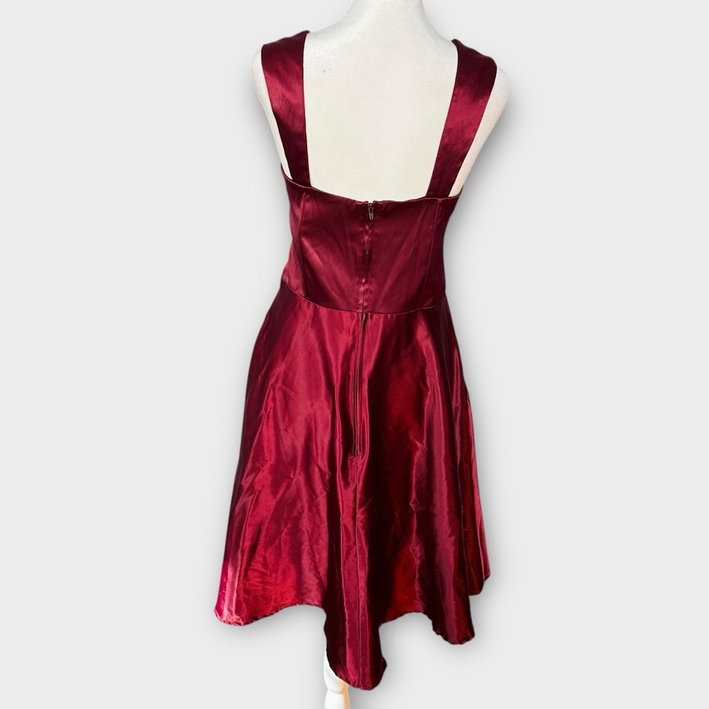 Unique Vintage Satin Corset Lace Up Dress Size L - Picture 3 of 9